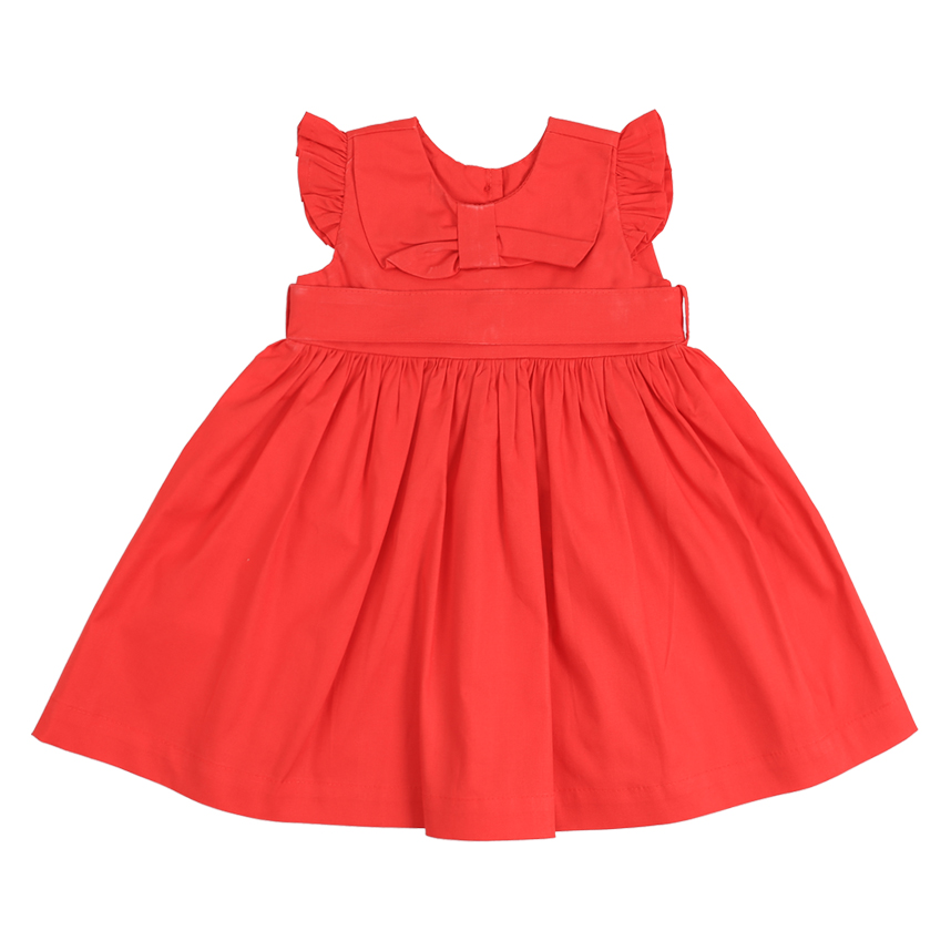 Vestido Bebê Din Don Com Babado Gola Laço