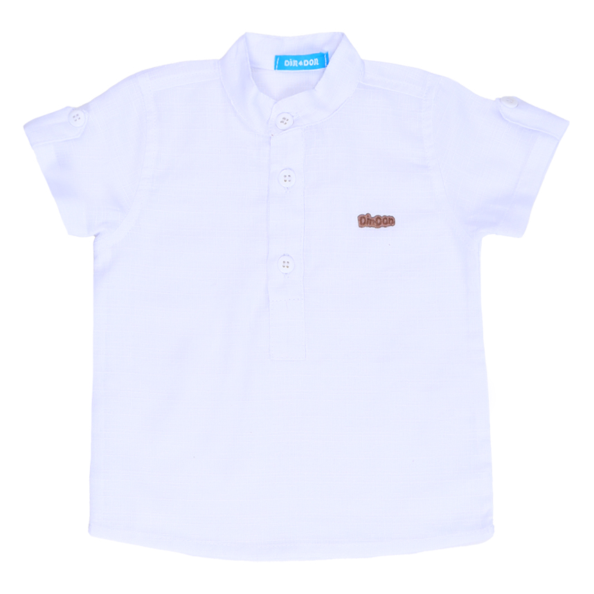 Conjunto Bebê Din Don Camiseta Gola Padre E Bermuda Listrada