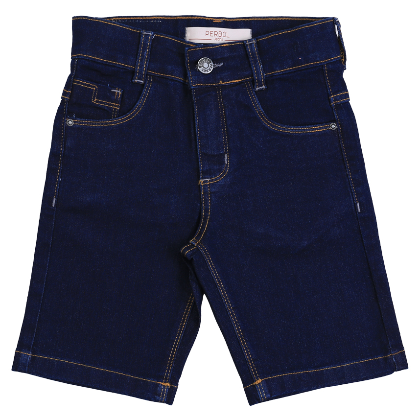 Bermuda jeans Infantil Perbol Lavagem Escura Básica