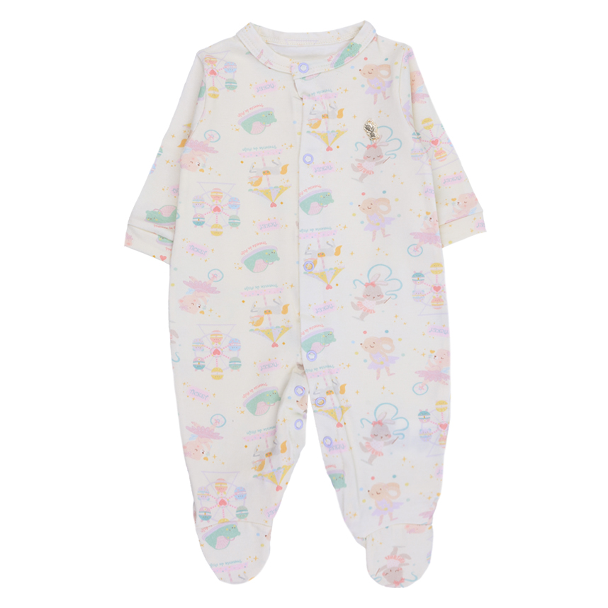 Macacão Bebê Presente De Anjo Com Botão Estampa Circo