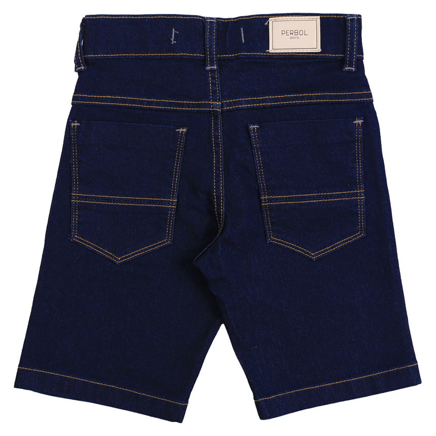 Bermuda jeans Juvenil Perbol Básica Lavagem Escura