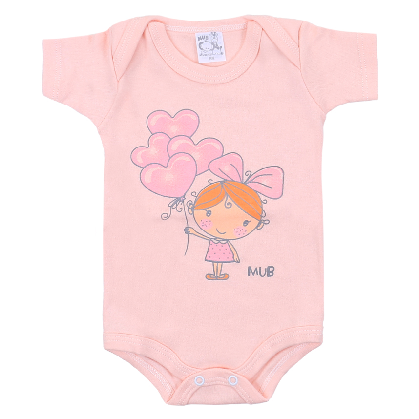 Kit Body Bebê Manga Curta Estampa Patins E Balão 3 Peças