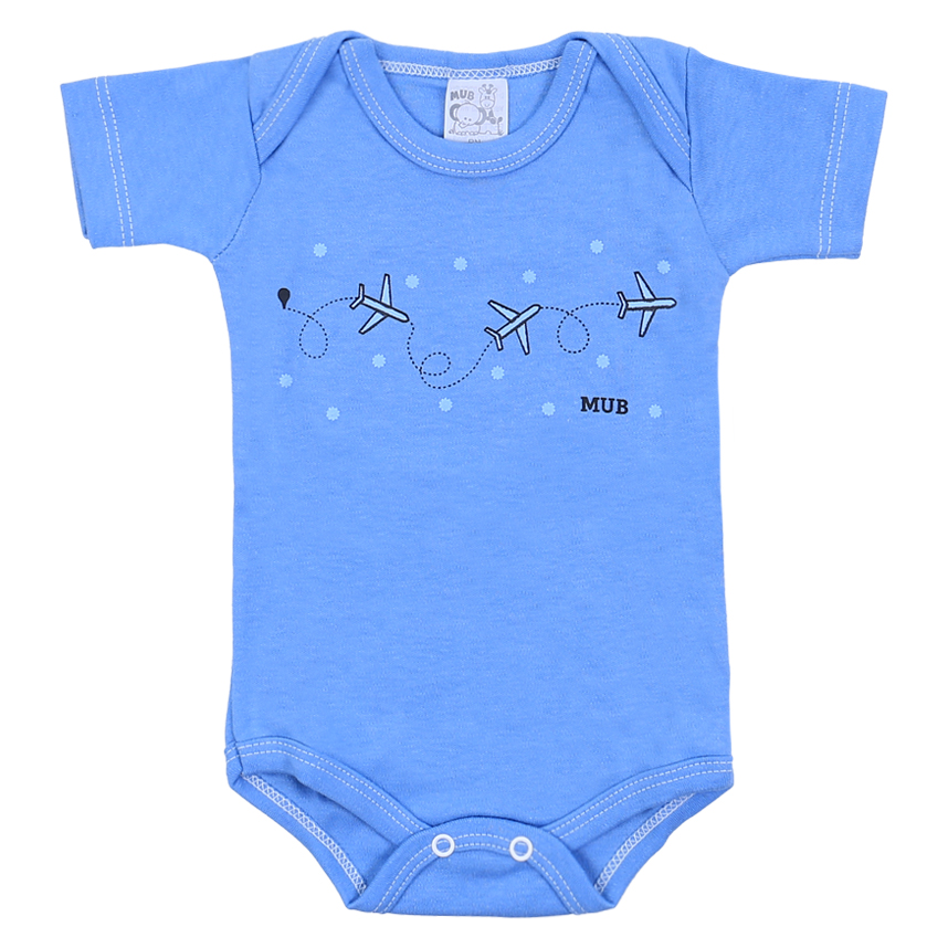 Kit Body Mub Manga Curta Estampa Cachorro Com Pipa 3 Peças