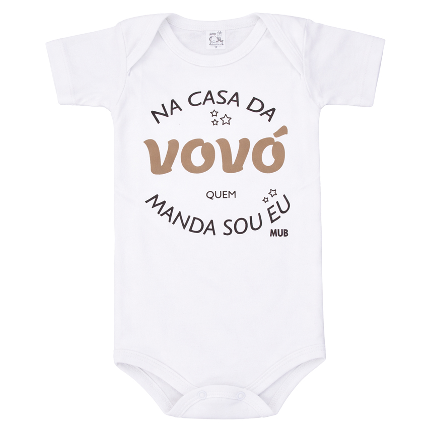 Kit Body Mub Manga Curta Frase Pai Mãe E Vovó 3 Peças