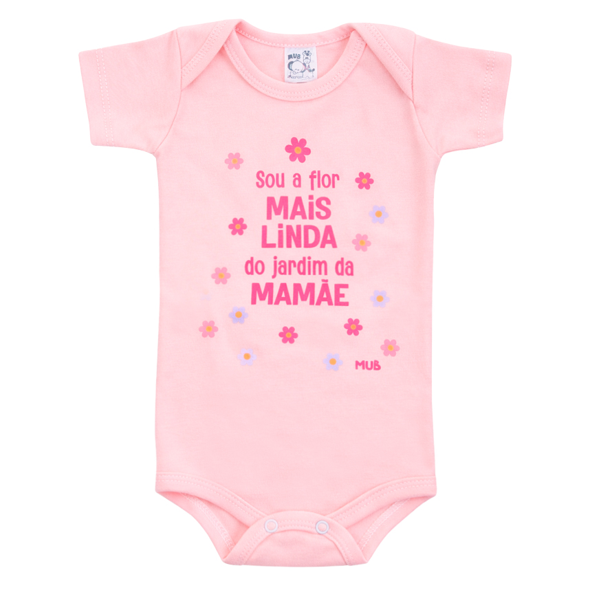Kit Body Mub Manga Curta Frase Vó Mãe E Dinda 3 Peças