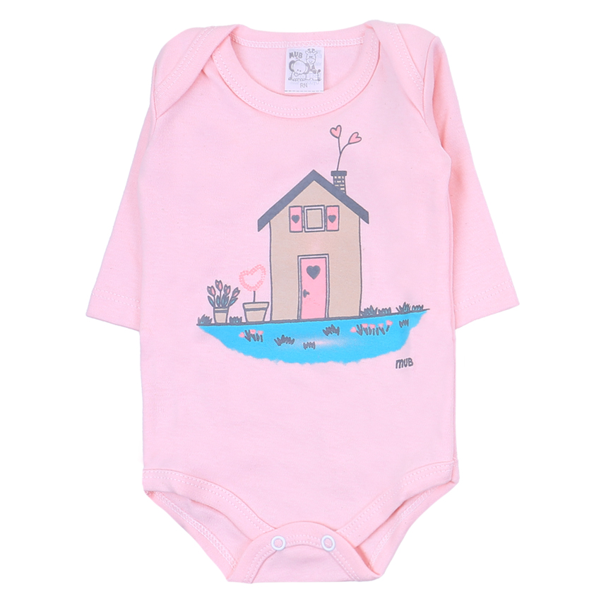 Kit Body Bebê Manga Longa Estampa Vaca, Cats e Casa 3 Peças Kit Body Bebê Manga Longa Estampa Vaca, Cats e Casa 3 Peças