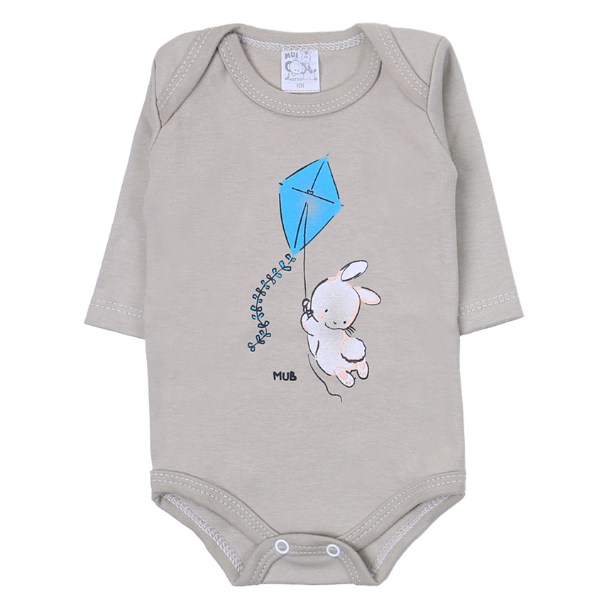 Kit Body Mub Manga Longa Estampa Cachorro Com Pipa 3 Peças Kit Body Mub Manga Longa Estampa Cachorro Com Pipa 3 Peças