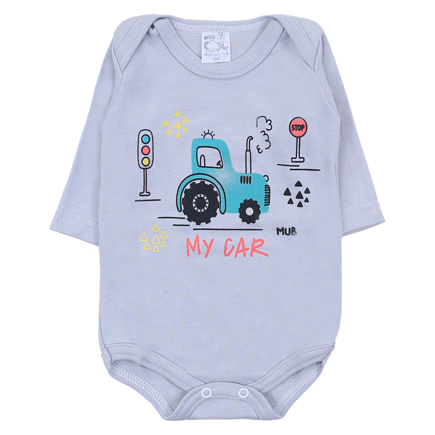 Kit Body Mub Manga Longa Estampa Carros 3 Peças Kit Body Mub Manga Longa Estampa Carros 3 Peças