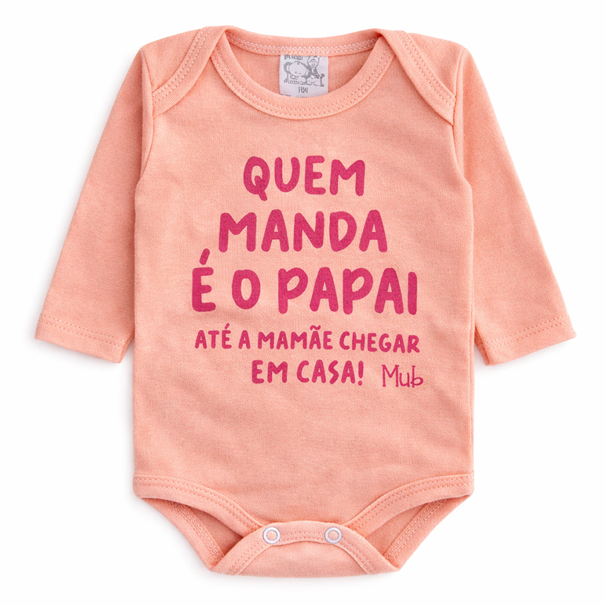 Kit Body Mub Manga Longa Frase Pai Mãe E Vovó 3 Peças
