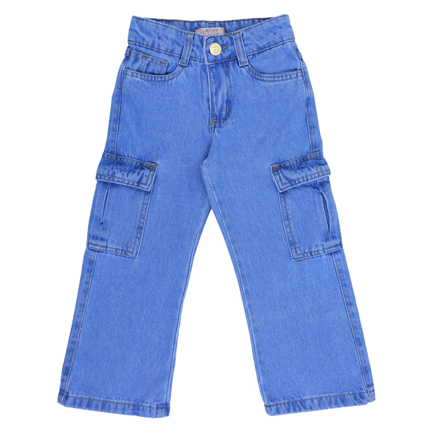 Calça Juvenil Revert Wide Leg Com Bolso Cargo