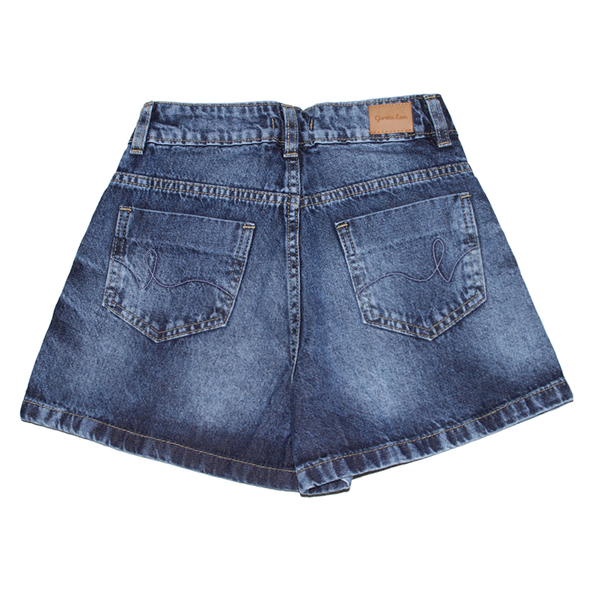 Short Jeans Juvenil Garota Lua Detalhe Used Short Jeans Juvenil Garota Lua Detalhe Used