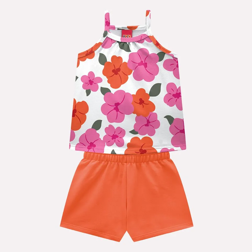 Conjunto Infantil Kyly Blusa E Short Meia Malha Estampado Conjunto Infantil Kyly Blusa E Short Meia Malha Estampado