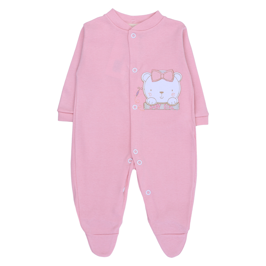 Macacão Longo Bebê Smoby Bordado Ursa Laço