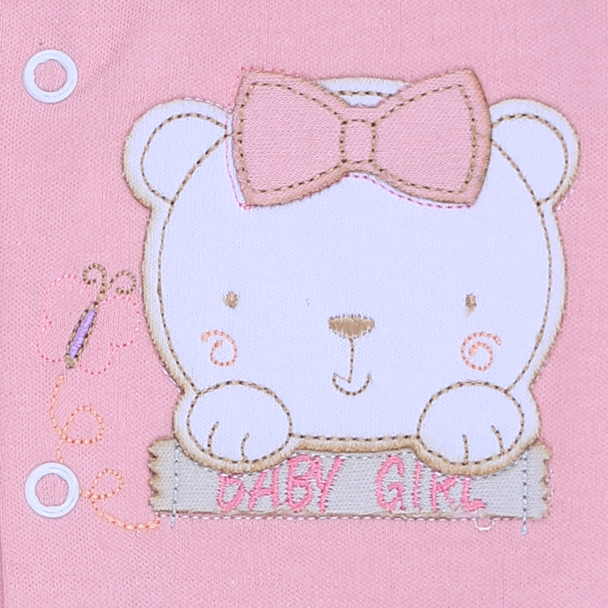 Macacão Longo Bebê Smoby Bordado Ursa Laço Macacão Longo Bebê Smoby Bordado Ursa Laço