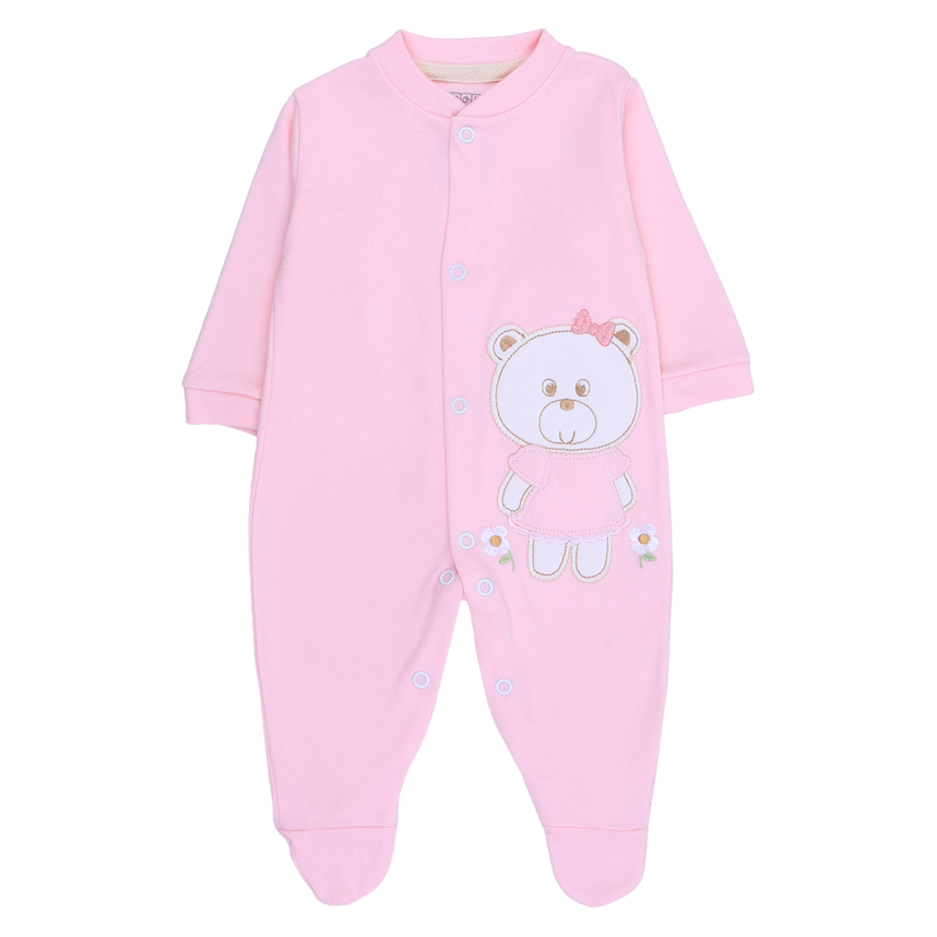 Macacão Longo Bebê Smoby Bordado Ursinha Vestido