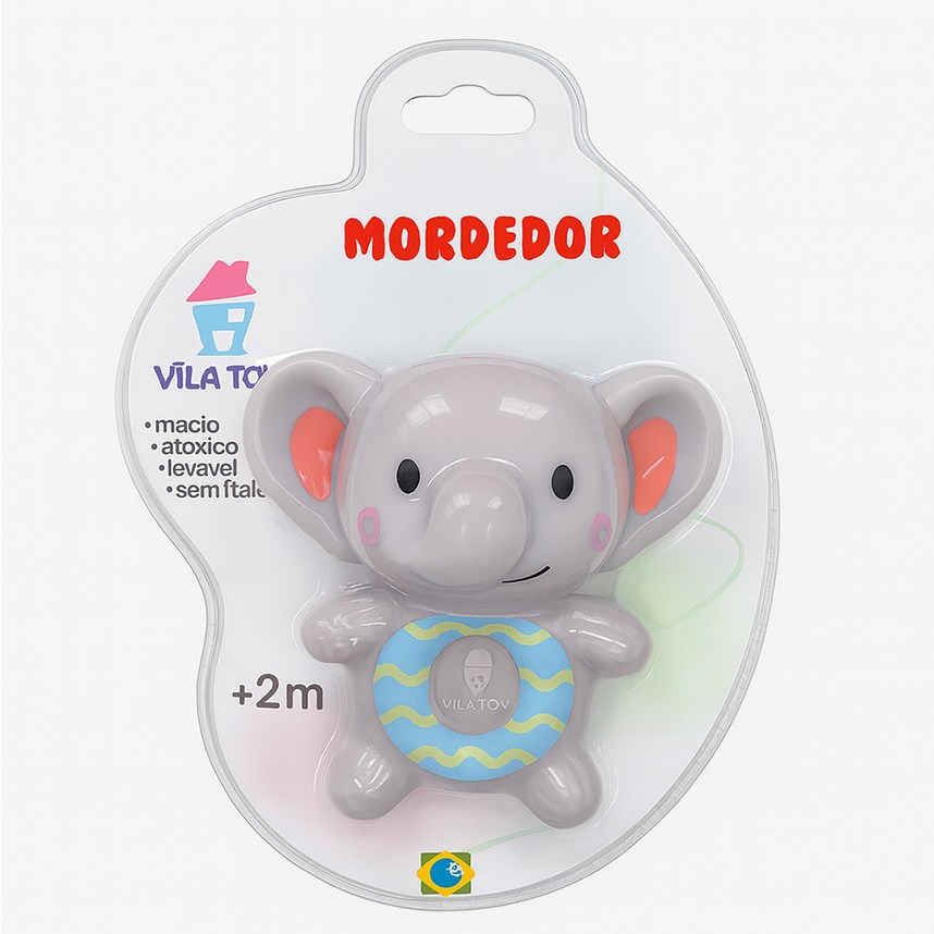 Mordedor Bebê Vila Toy Formato Elefante