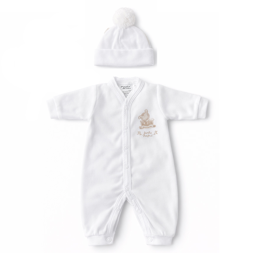 Saída Maternidade Sonho Mágico Bordado Urso 5 Peças