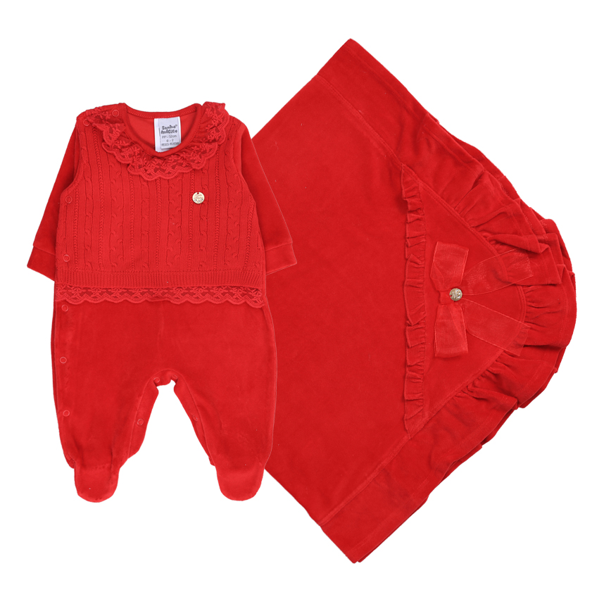 Saída De Maternidade Sonho Mágico Detalhe Laço 2 Peças