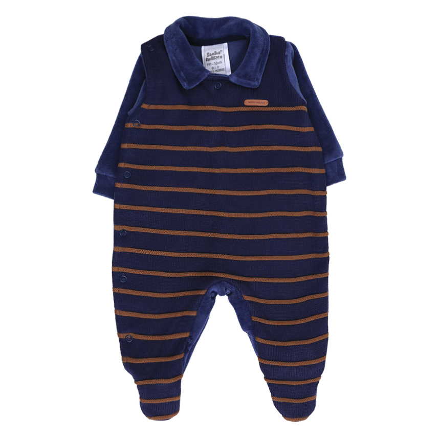 Saída Maternidade Sonho Mágico Detalhe Listrado 2 Peças