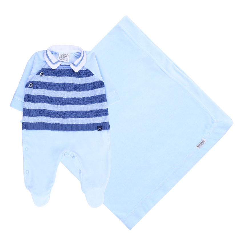 Saída Maternidade Sonho Mágico Detalhe Listrado 2 Peças