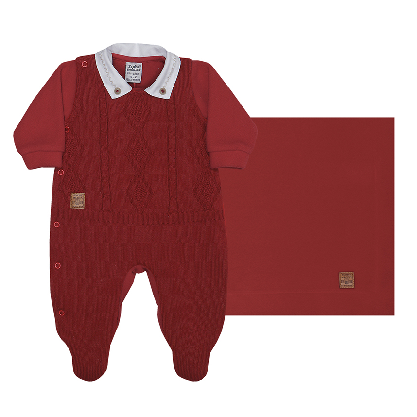 Macacão Longo Bebê Sonho Mágico Detalhe Na Pala