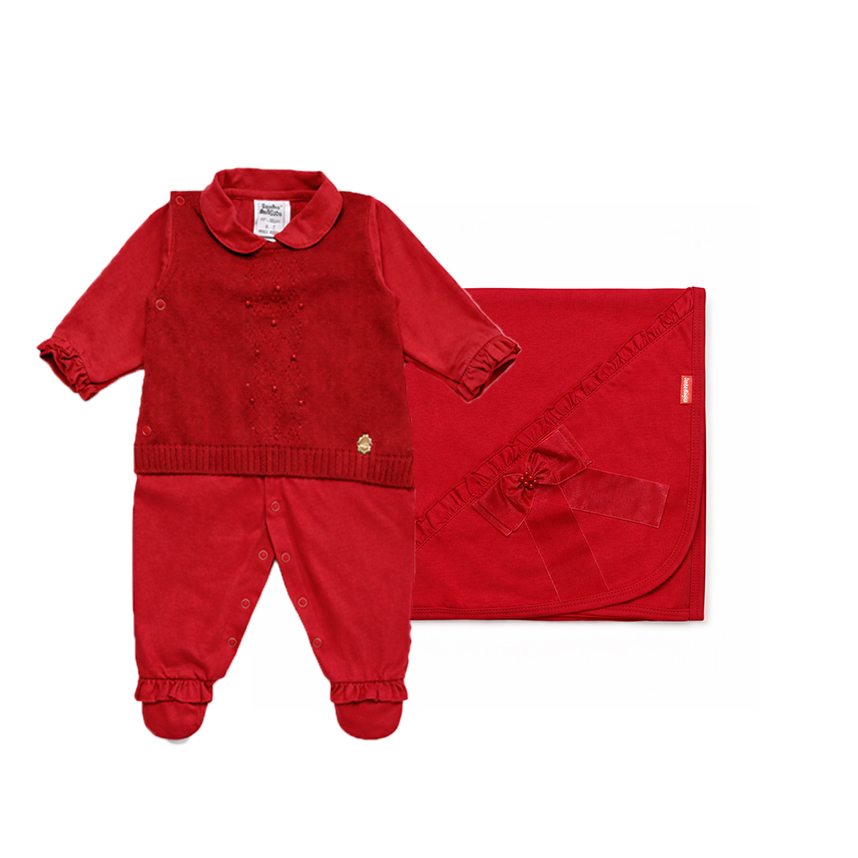 Saída Maternidade Sonho Mágico Detalhe Tricô 2 Peças