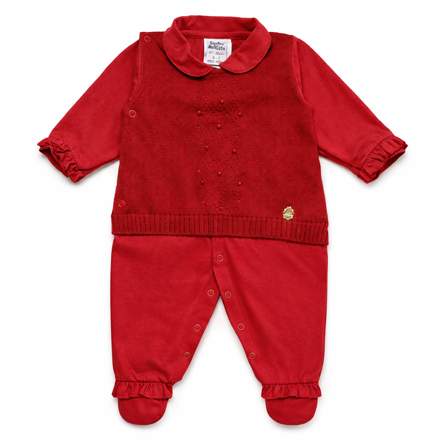 Saída Maternidade Sonho Mágico Detalhe Tricô 2 Peças