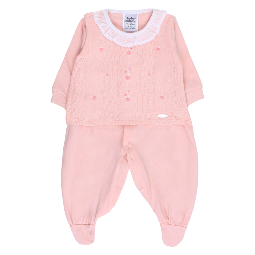 Saída Maternidade Sonho Mágico Gola Babado 2 Peças