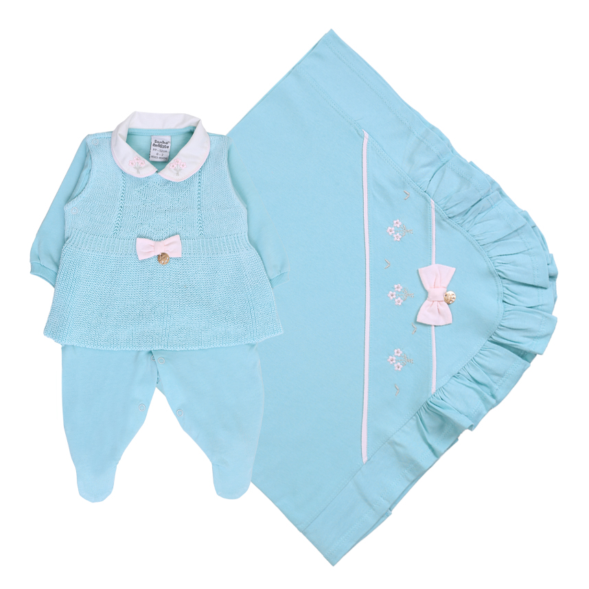 Saída Maternidade Sonho Mágico Bordado Floral 2 peças