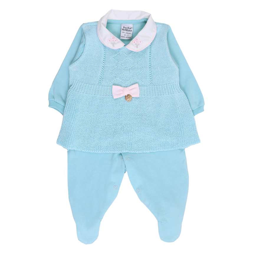 Saída Maternidade Sonho Mágico Bordado Floral 2 peças