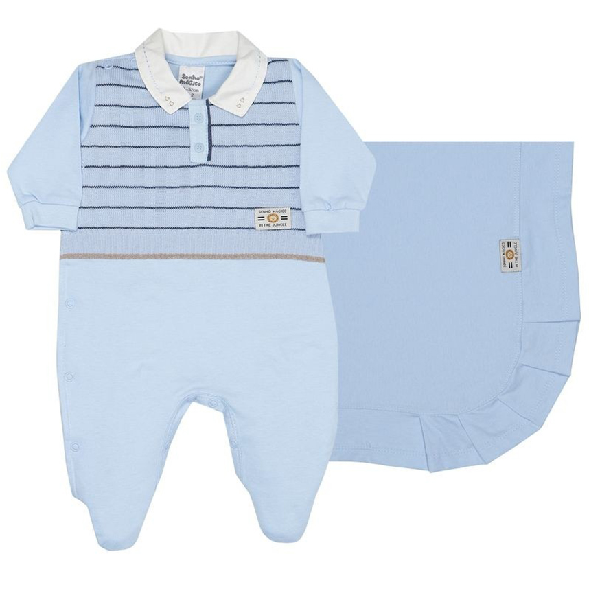 Saída De Maternidade Sonho Mágico Detalhe Listras 2 Peças