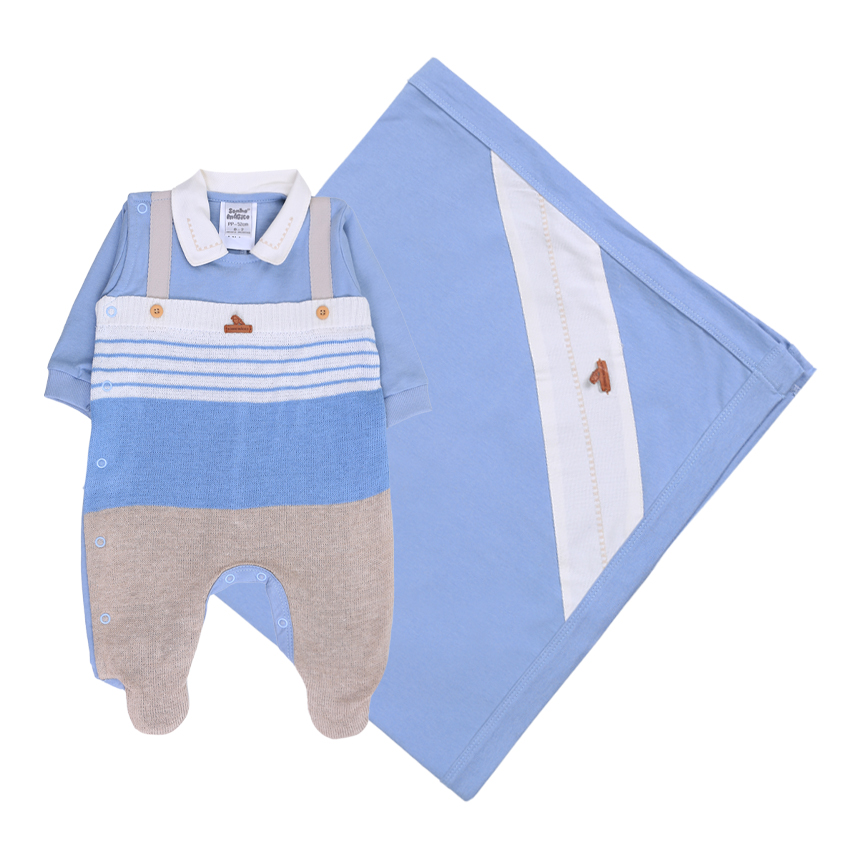 Saída Maternidade Sonho Mágico Detalhe Listrado 2 Peças