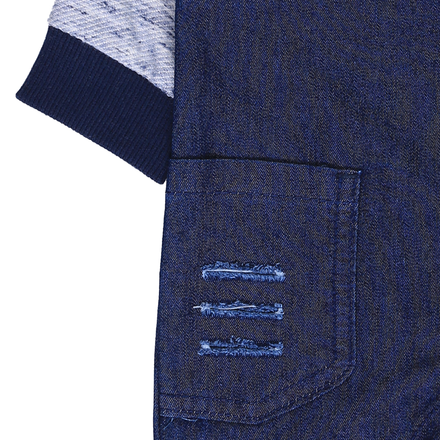 Macacão Longo Bebê Sonho Mágico Jeans Detalhe Urso Macacão Longo Bebê Sonho Mágico Jeans Detalhe Urso