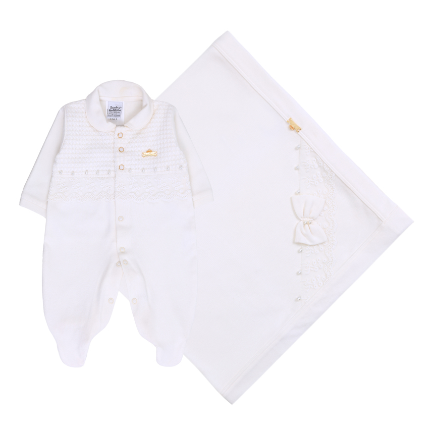 Saída Maternidade Sonho Mágico Detalhe Flor 2 Peças