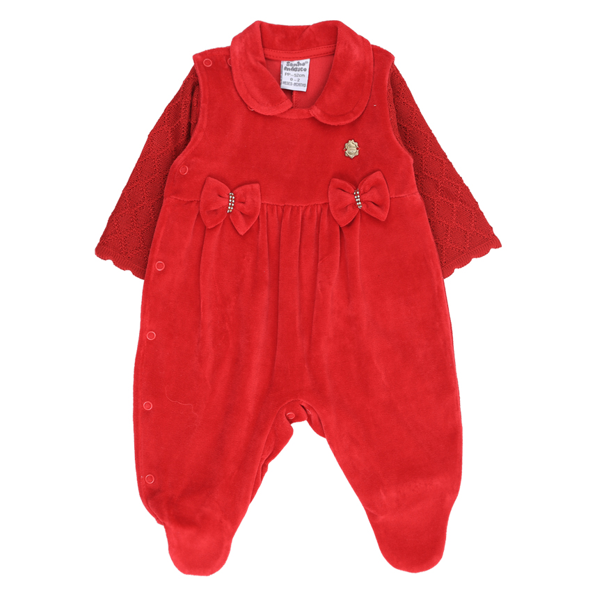 Macacão Longo Bebê Sonho Mágico Aplicação Laço