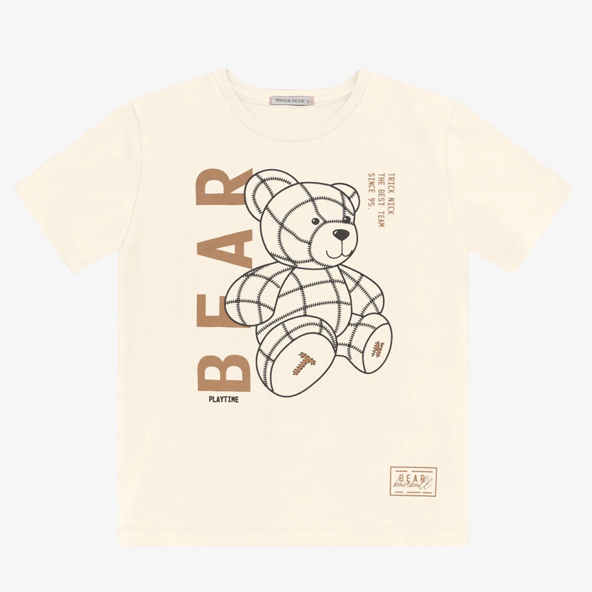 Camiseta Infantil Trick Nick Manga Curta Bear Cotton Leve