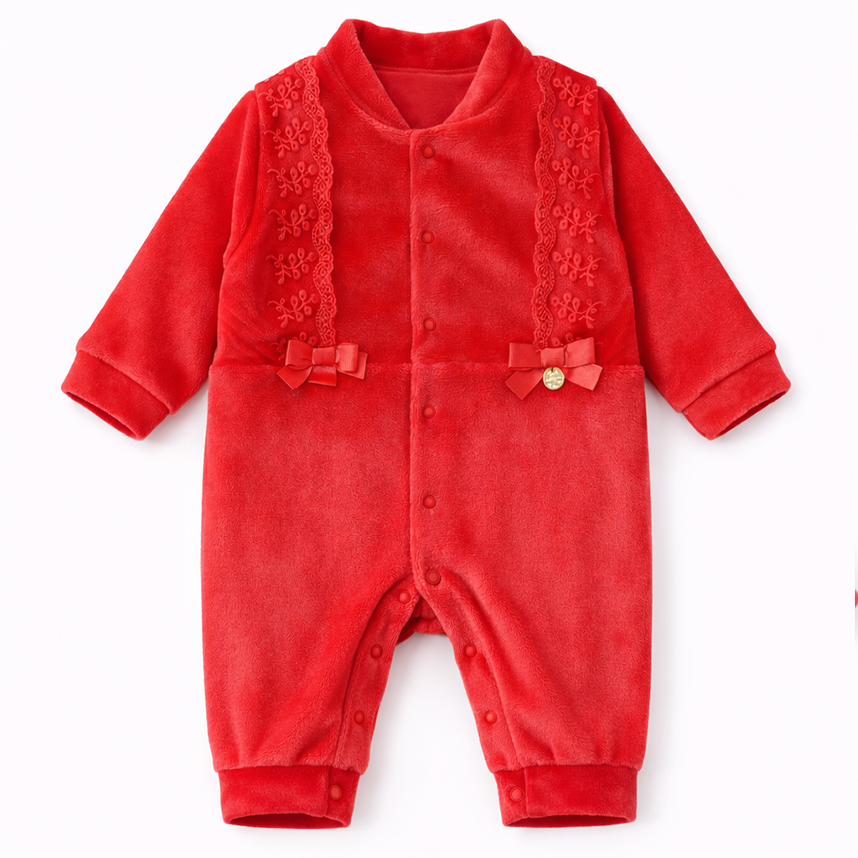 Macacão Longo Bebê Sonho Mágico Pelo Aplicação Laço