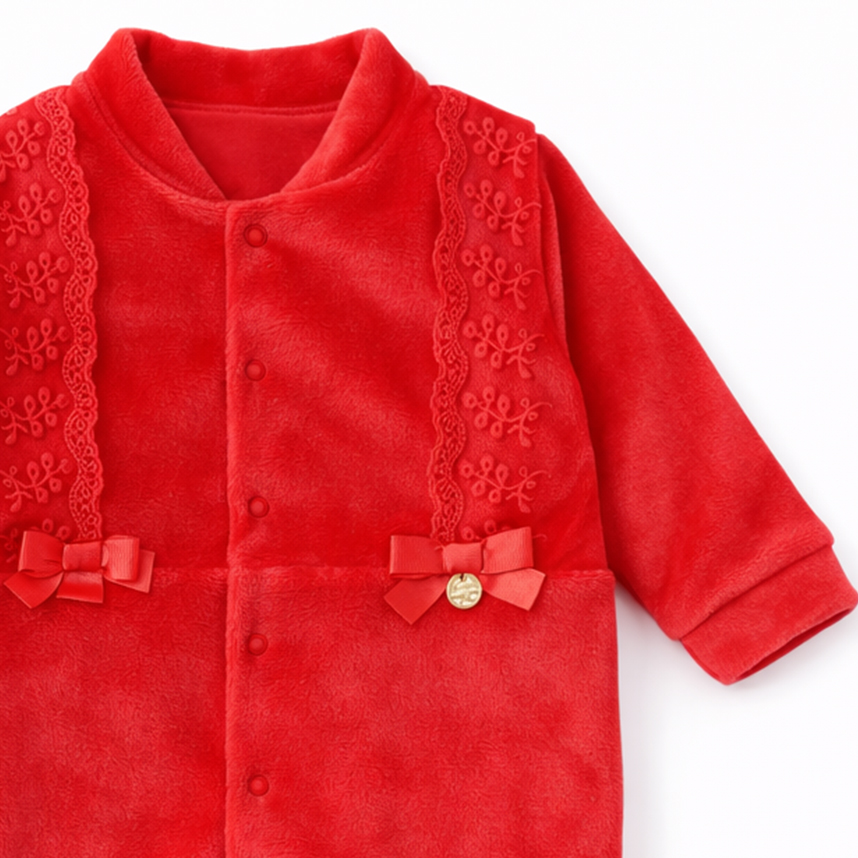 Macacão Longo Bebê Sonho Mágico Pelo Aplicação Laço