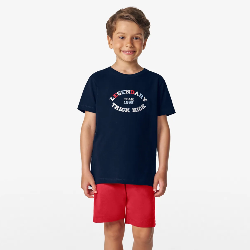 Conjunto Infantil Trick Nick Camiseta Lengedary E Bermuda