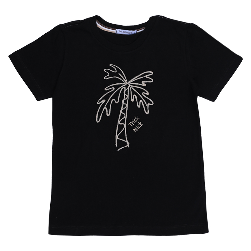 Camiseta Infantil Trick Nick Manga Curta Bordado Coqueiro