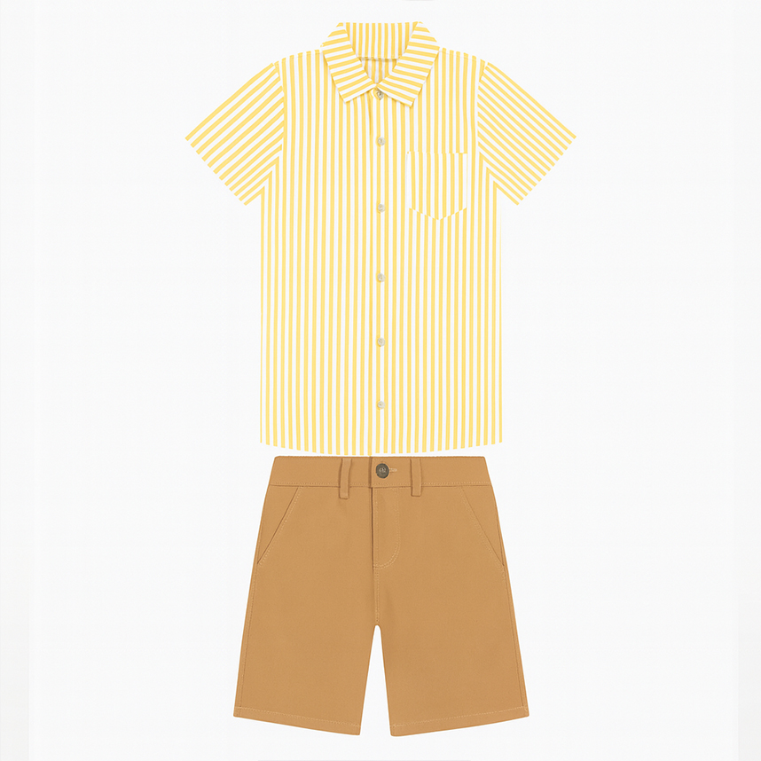 Conjunto Infantil Trick Nick Camisa E Bermuda Sarja