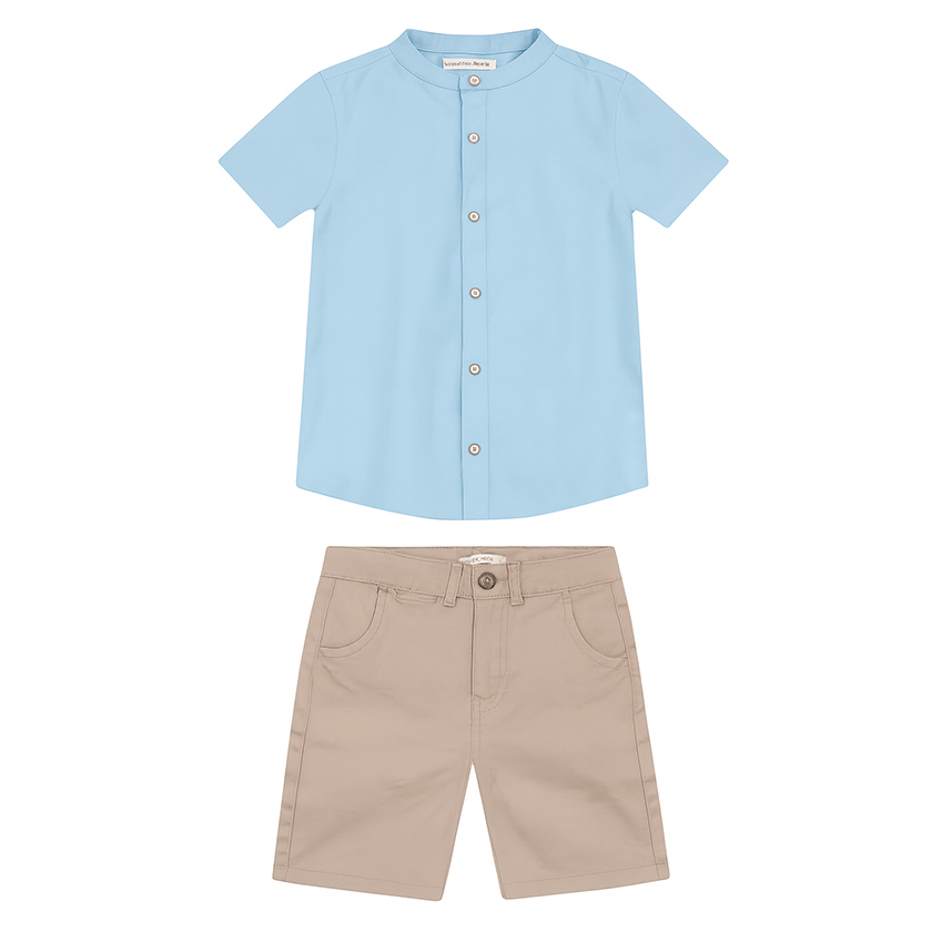 Conjunto Infantil Trick Nick Camisa Gola Padre E Bermuda