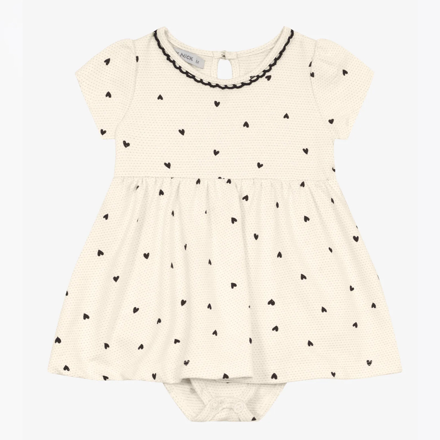 Vestido Bebê Trick Nick Manga Curta Body Corações