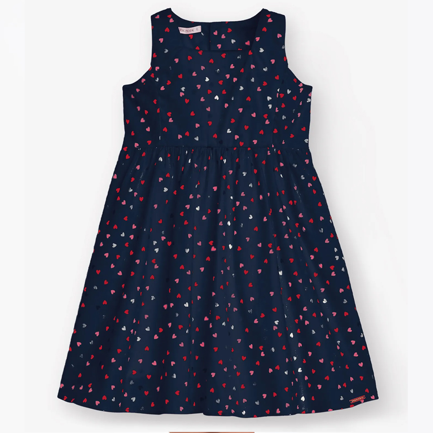 Vestido Infantil Trick Nick Cavado Estampa Coração