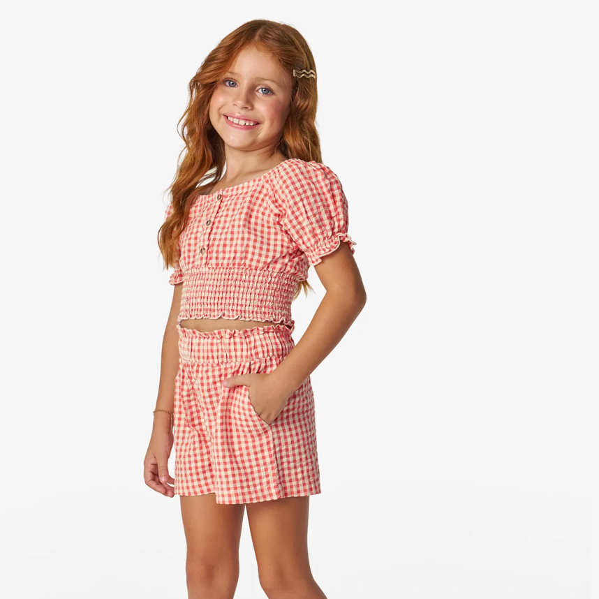 Conjunto Infantil Trick Nick Blusa Latex E Short Xadrez