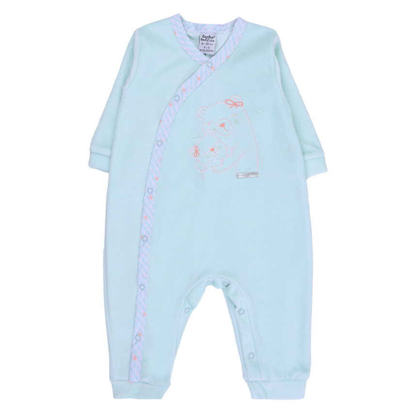 Macacão Longo Bebê Sonho Mágico Pala Ursa Abraço