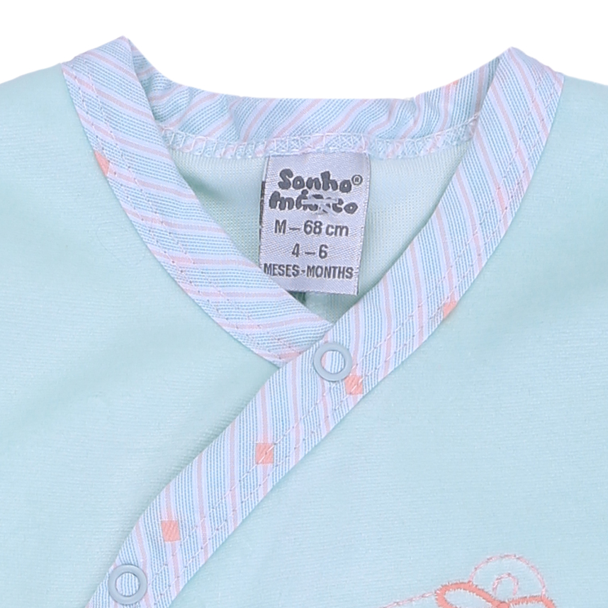 Macacão Longo Bebê Sonho Mágico Pala Ursa Abraço Macacão Longo Bebê Sonho Mágico Pala Ursa Abraço