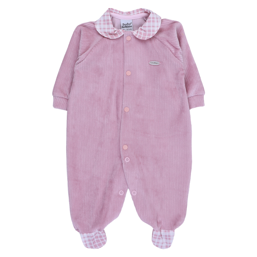 Macacão Longo Bebê Sonho Mágico Plush Canelado