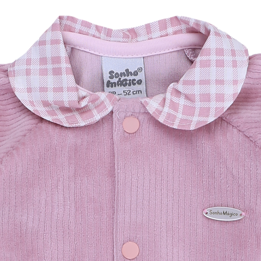 Macacão Longo Bebê Sonho Mágico Plush Canelado Macacão Longo Bebê Sonho Mágico Plush Canelado