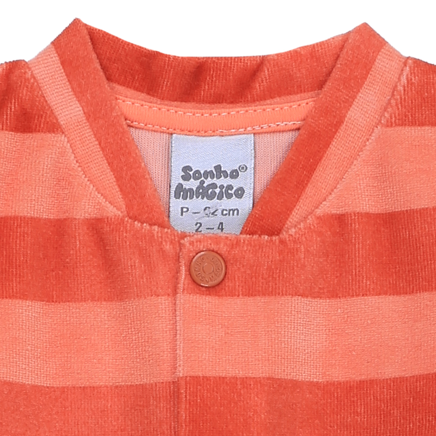 Macacão Longo Bebê Sonho Mágico Listra Tigre Macacão Longo Bebê Sonho Mágico Listra Tigre